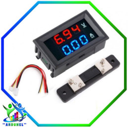 KIT VOLTÍMETRO AMPERÍMETRO 0,28 PULGADAS 100V 50A CON SHUNT