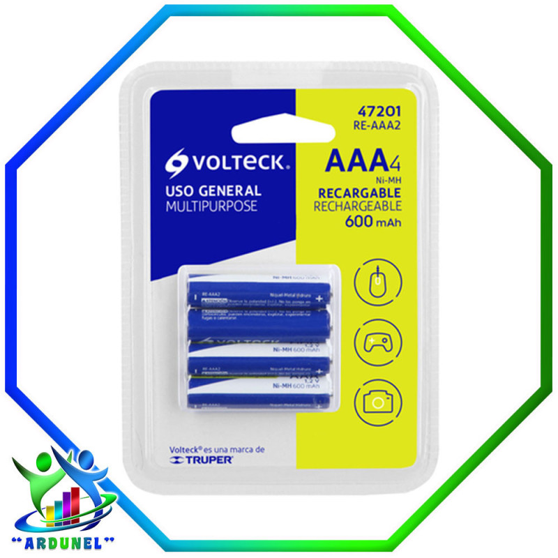 BATERIA RECARGABLE ALCALINA  AAA  BLISTER (PACK 4 PILAS) BATERIA RECARGABLE ALCALINA  AAA  BLISTER (PACK 4 PILAS)