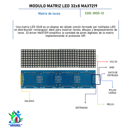 MÓDULO DE MATRIZ DE LED 32X8 MAX7219 + CABLE (ALTA CALIDAD) MÓDULO DE MATRIZ DE LED 32X8 MAX7219 + CABLE (ALTA CALIDAD)