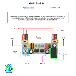 MODULO FUENTE PROTOBOARD XD-42 5V-3.3V MODULO FUENTE PROTOBOARD XD-42 5V-3.3V