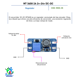 MODULO STEP UP BOOSTER MT3608 2A 2V-24V DC MODULO STEP UP BOOSTER MT3608 2A 2V-24V DC