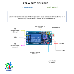 MÓDULO RELAY FOTO SENSIBLE MÓDULO RELAY FOTO SENSIBLE