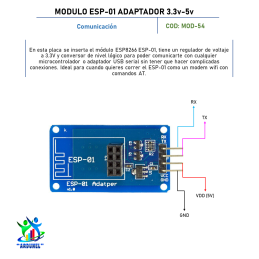MODULO ESP-01 ADAPTADOR 3.3V 5V MODULO ESP-01 ADAPTADOR 3.3V 5V