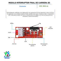 MODULO INTERRUPTOR FINAL DE CARRERA 3D ENDSTOP MECÁNICO REPRAP 1.4 MODULO INTERRUPTOR FINAL DE CARRERA 3D ENDSTOP MECÁNICO REPRAP 1.4