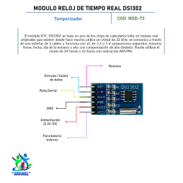 MÓDULO DE RELOJ DE TIEMPO REAL DS1302 MÓDULO DE RELOJ DE TIEMPO REAL DS1302