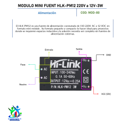 MODULO MINI FUENTE HLK-PM12 220V A 12V 3W MODULO MINI FUENTE HLK-PM12 220V A 12V 3W