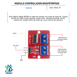 MÓDULO CONTROLADOR MOSFET IRF520 MÓDULO CONTROLADOR MOSFET IRF520