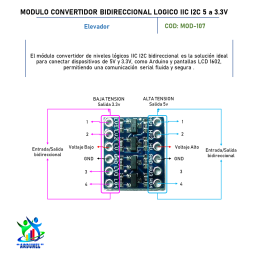 MODULO CONVERTIDOR BIDIRECCIONAL LÓGICO IIC I2C 5V A 3,3 V MODULO CONVERTIDOR BIDIRECCIONAL LÓGICO IIC I2C 5V A 3,3 V