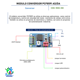 MODULO CONVERSOR PCF8591 AD/DA MODULO CONVERSOR PCF8591 AD/DA