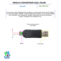 MODULO CONVERTIDOR USB A RS485 MODULO CONVERTIDOR USB A RS485