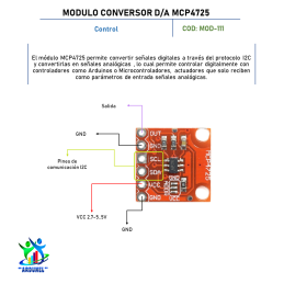 MODULO CONVERSOR DIGITAL/ANALOGICO MCP4725 MODULO CONVERSOR DIGITAL/ANALOGICO MCP4725