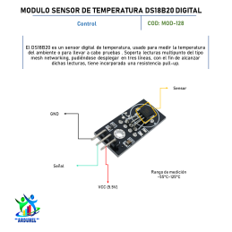 MODULO SENSOR DE TEMPERATURA DS18B20 DIGITAL MODULO SENSOR DE TEMPERATURA DS18B20 DIGITAL