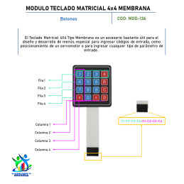 MODULO TECLADO MATRICIAL 4X4 MEMBRANA MODULO TECLADO MATRICIAL 4X4 MEMBRANA