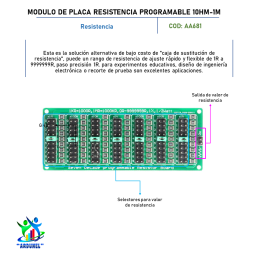 MODULO DE PLACA RESISTENCIA PROGRAMABLE 1OHM-1M MODULO DE PLACA RESISTENCIA PROGRAMABLE 1OHM-1M