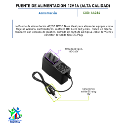 FUENTE DE ALIMENTACION 12V 1A (ALTA CALIDAD) FUENTE DE ALIMENTACION 12V 1A (ALTA CALIDAD)
