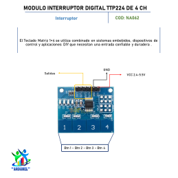INTERRUPTOR DIGITAL TTP224 DE 4 CANALES INTERRUPTOR DIGITAL TTP224 DE 4 CANALES