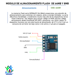 MODULO DE ALMACENAMIENTO FLASH DE 64 Mbits Y 8 Mbytes MODULO DE ALMACENAMIENTO FLASH DE 64 Mbits Y 8 Mbytes