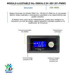MODULO AJUSTABLE 1HZ-150KHZ 3.3V-30V (XY-KPWM1) MODULO AJUSTABLE 1HZ-150KHZ 3.3V-30V (XY-KPWM1)