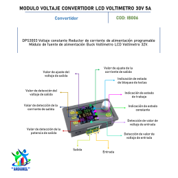 MODULO VOLTAJE CONVERTIDOR LCD VOLTIMETRO 30V 5A MODULO VOLTAJE CONVERTIDOR LCD VOLTIMETRO 30V 5A