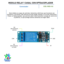 MODULO RELAY 1 CANAL CON OPTOACOPLADOR MODULO RELAY 1 CANAL CON OPTOACOPLADOR