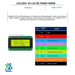 LCD 20X4 5V LUZ DE FONDO VERDE LCD 20X4 5V LUZ DE FONDO VERDE
