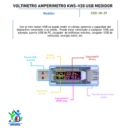 VOLTIMETRO AMPERIMETRO KWS-V20 USB MEDIDOR VOLTIMETRO AMPERIMETRO KWS-V20 USB MEDIDOR