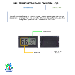 MINI TERMÓMETRO FY-11 LCD DIGITAL (C/B) MINI TERMÓMETRO FY-11 LCD DIGITAL (C/B)