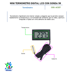 MINI TERMOMETRO DIGITAL LCD CON SONDA 1M MINI TERMOMETRO DIGITAL LCD CON SONDA 1M