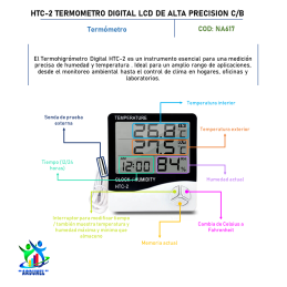 HTC-2 TERMÓMETRO DIGITAL LCD DE ALTA PRECISIÓN C/BATERIA) HTC-2 TERMÓMETRO DIGITAL LCD DE ALTA PRECISIÓN C/BATERIA)