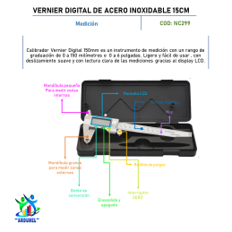 VERNIER DIGITAL DE ACERO INOXIDABLE 15CM VERNIER DIGITAL DE ACERO INOXIDABLE 15CM