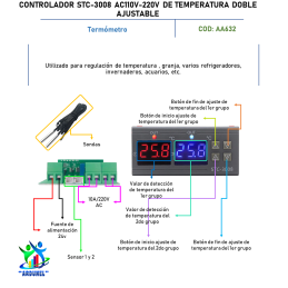 CONTROLADOR STC-3008 AC110V-220V DE TEMPERATURA DOBLE AJUSTABLE CONTROLADOR STC-3008 AC110V-220V DE TEMPERATURA DOBLE AJUSTABLE