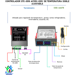 CONTROLADOR STC-3018 AC110V-220V DE TEMPERATURA DOBLE AJUSTABLE CONTROLADOR STC-3018 AC110V-220V DE TEMPERATURA DOBLE AJUSTABLE