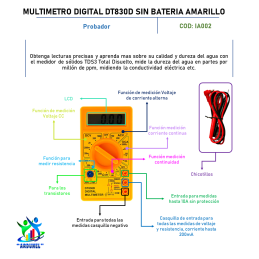 MULTÍMETRO DIGITAL DT830D S/B AMARILLO MULTÍMETRO DIGITAL DT830D S/B AMARILLO