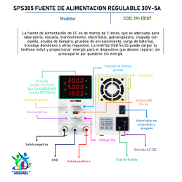 SPS305 FUENTE DE ALIMENTACION REGULABLE 30V 5A SPS305 FUENTE DE ALIMENTACION REGULABLE 30V 5A