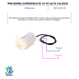 MINI BOMBA SUMERGIBLE DC 3V-5V (ALTA CALIDAD) MINI BOMBA SUMERGIBLE DC 3V-5V (ALTA CALIDAD)