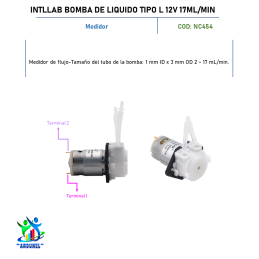 INTLLAB BOMBA DE LIQUIDO TIPO L 12V 17ML/MIN INTLLAB BOMBA DE LIQUIDO TIPO L 12V 17ML/MIN