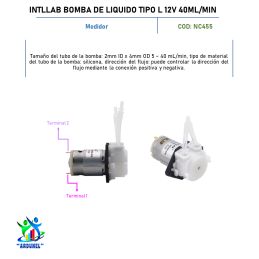 INTLLAB BOMBA DE LIQUIDO TIPO L 12V 40ML/MIN INTLLAB BOMBA DE LIQUIDO TIPO L 12V 40ML/MIN