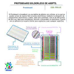 PROTOBOARD SOLDERLESS DE 400 PTS. (ALTA CALIDAD) PROTOBOARD SOLDERLESS DE 400 PTS. (ALTA CALIDAD)