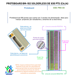 PROTOBOARD BM-102 SOLDERLESS DE 830 PTS. (CAJA) PROTOBOARD BM-102 SOLDERLESS DE 830 PTS. (CAJA)
