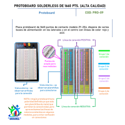 PROTOBOARD SOLDERLESS DE 1660 PUNTOS (ALTA CALIDAD) PROTOBOARD SOLDERLESS DE 1660 PUNTOS (ALTA CALIDAD)