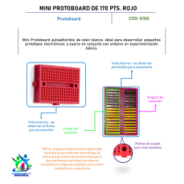 MINI PROTOBOARD DE 170 PTS. ROJO MINI PROTOBOARD DE 170 PTS. ROJO