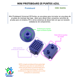 MINI PROTOBOARD 25 PUNTOS AZUL MINI PROTOBOARD 25 PUNTOS AZUL