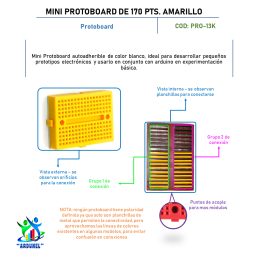MINI PROTOBOARD DE 170 PTS. AMARILLO MINI PROTOBOARD DE 170 PTS. AMARILLO