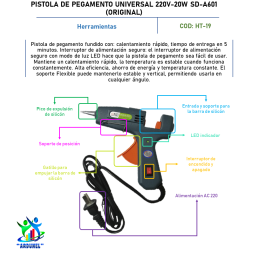 PISTOLA DE PEGAMENTO UNIVERSAL 220V 20W SD-A601 (ORIGINAL) PISTOLA DE PEGAMENTO UNIVERSAL 220V 20W SD-A601 (ORIGINAL)