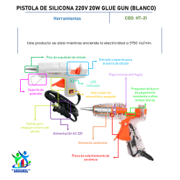 PISTOLA DE SILICONA 220V 20W GLUE GUN (VARIA COLOR) PISTOLA DE SILICONA 220V 20W GLUE GUN (VARIA COLOR)