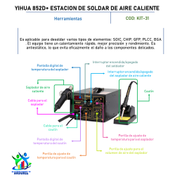 YIHUA 852D+ ESTACIÓN DE SOLDAR DE AIRE CALIENTE YIHUA 852D+ ESTACIÓN DE SOLDAR DE AIRE CALIENTE