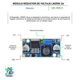 MÓDULO REDUCTOR DE VOLTAJE LM2596 3A (ALTA CALIDAD) MÓDULO REDUCTOR DE VOLTAJE LM2596 3A (ALTA CALIDAD)