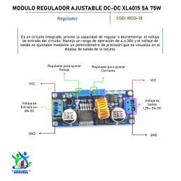 MÓDULO REGULADOR AJUSTABLE DC-DC XL4015 5A 75W MÓDULO REGULADOR AJUSTABLE DC-DC XL4015 5A 75W