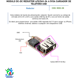 MÓDULO DC-DC REDUCTOR, 6-24V, 12V 24V A 5V3A CARGADOR DE TELÉFONO USB MÓDULO DC-DC REDUCTOR, 6-24V, 12V 24V A 5V3A CARGADOR DE TELÉFONO USB