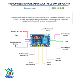 MODULO RELE TEMPORIZADOR AJUSTABLE 0.1SEG A 999MIN MODULO RELE TEMPORIZADOR AJUSTABLE 0.1SEG A 999MIN
